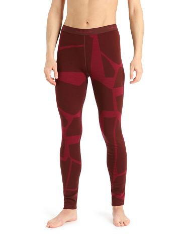 Dámské Jeden kus a sady Icebreaker Merino 250 Vertex Thermal Leggings Fractured Landscapes Růžové | CZ 1162BEXC